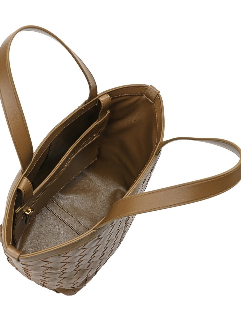 Tiffany & Fred Paris Woven Leather Top Handle Shoulder Bag Caramel Nwt — image 3 of 3